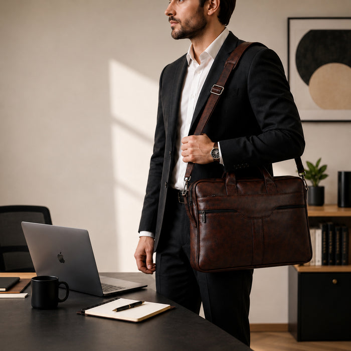 Daily Carry C01. Vegan leather laptop bag