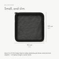 Carbon Gadget Pouch. Four see-through zip pouches for cables and small tech.