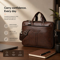 Daily Carry C01. Vegan leather laptop bag view 9