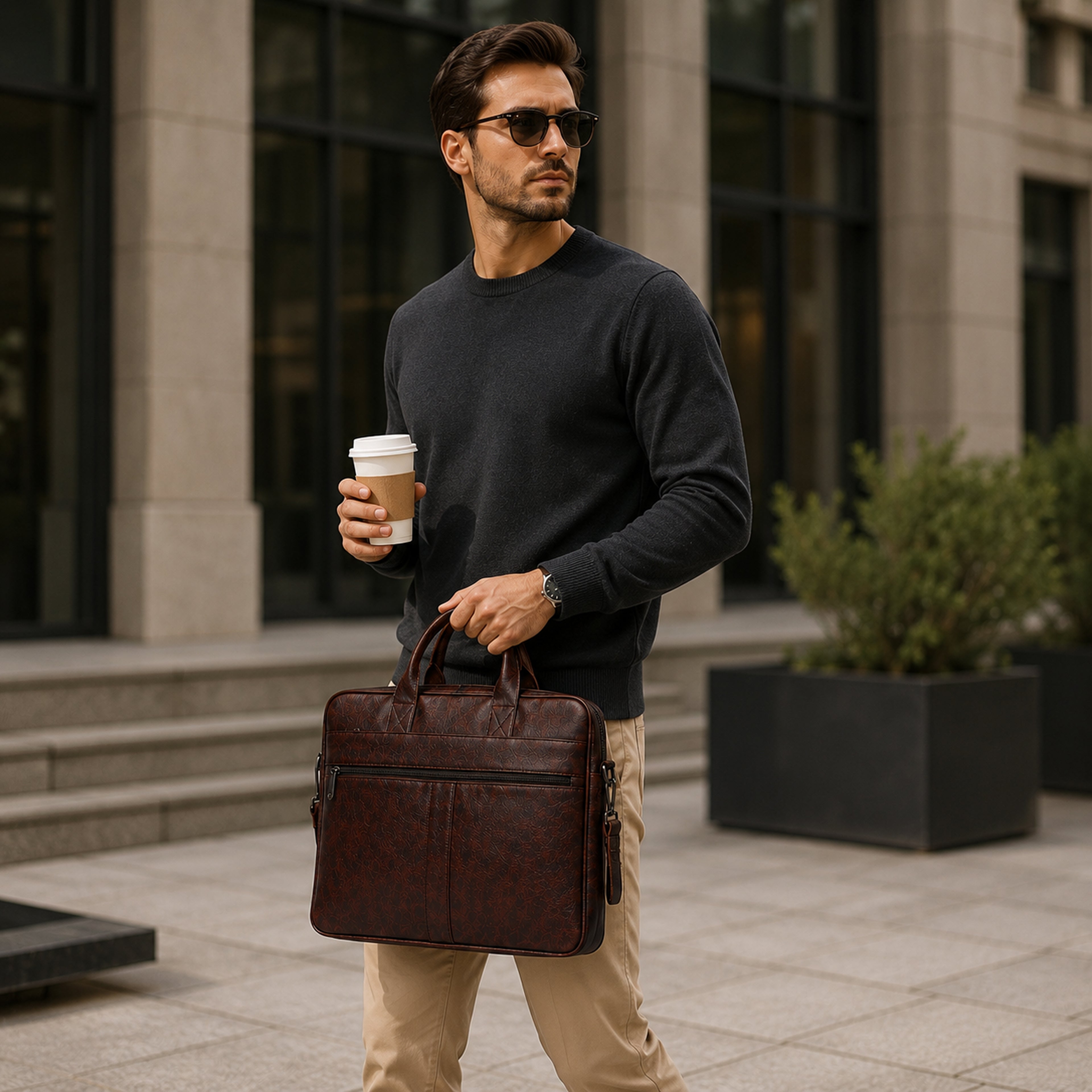 Daily Carry C01. Vegan leather laptop bag