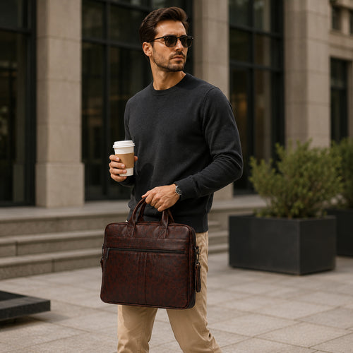 Daily Carry C01. Vegan leather laptop bag