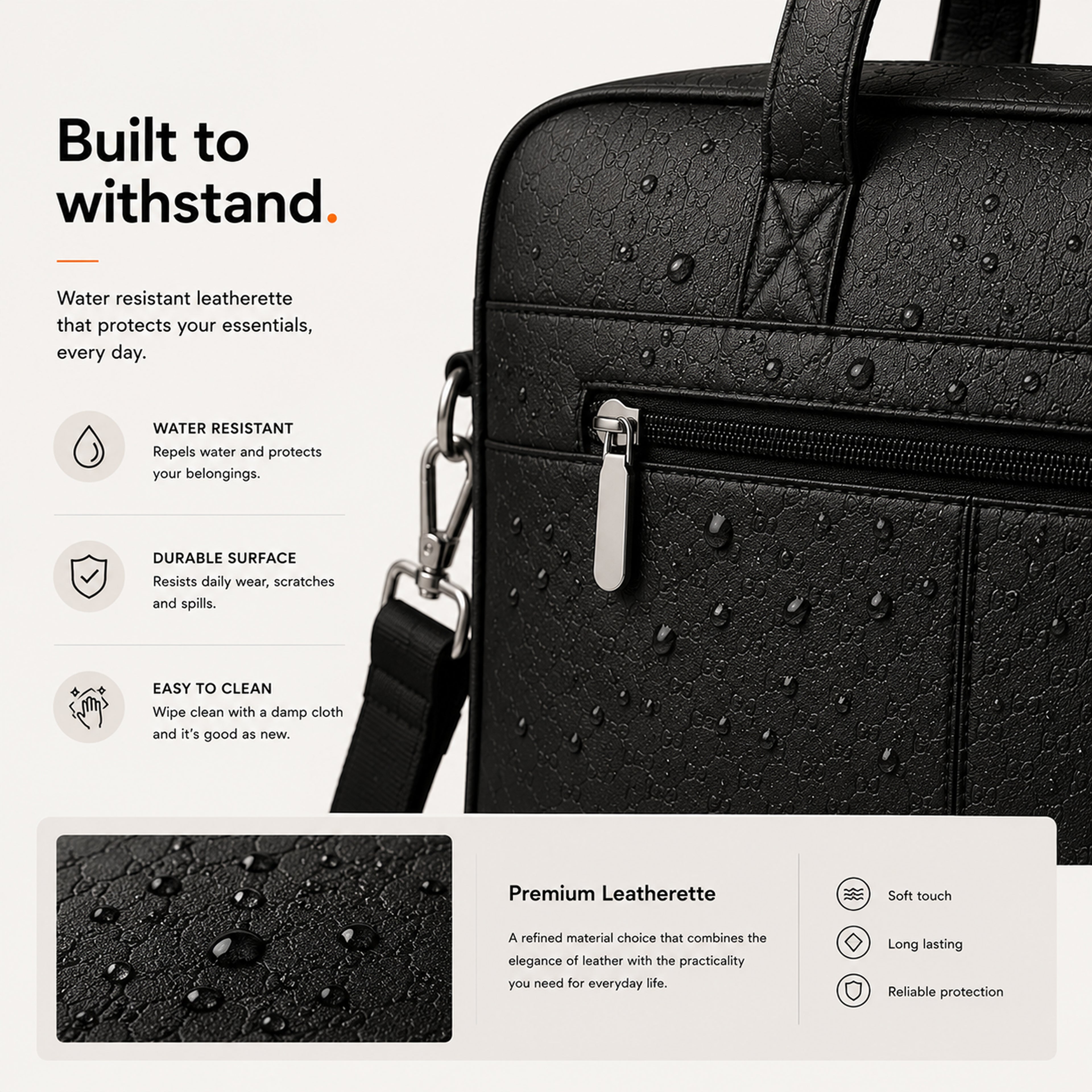 Daily Carry C02. Vegan leather laptop bag