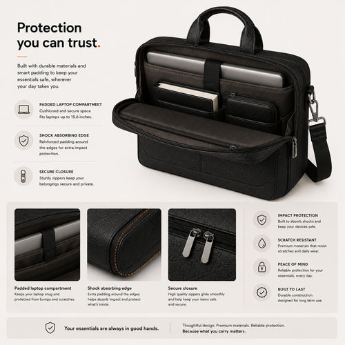 Daily Carry C02. Vegan leather laptop bag
