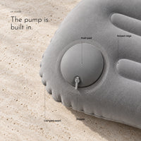 Carbon Air Pillow. Press-to-inflate travel pillow that folds small view 3