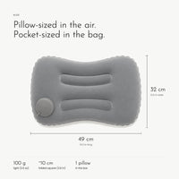 Carbon Air Pillow. Press-to-inflate travel pillow that folds small view 4