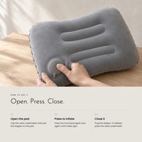 Carbon Air Pillow. Press-to-inflate travel pillow that folds small view 5