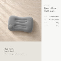 Carbon Air Pillow. Press-to-inflate travel pillow that folds small view 9