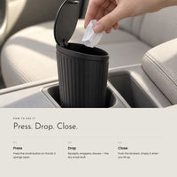 Carbon Car Bin. Small press-top bin that sits in your cup holder view 5