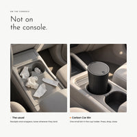Carbon Car Bin. Small press-top bin that sits in your cup holder view 8