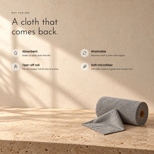 Absorbent, washable, tear-off, soft microfiber