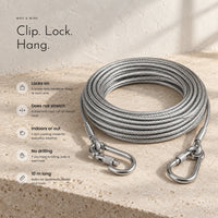 Carbon Clothes Line. Coated steel wire with a lock hook at each end view 3