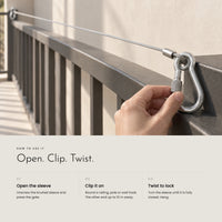 Carbon Clothes Line. Coated steel wire with a lock hook at each end view 5