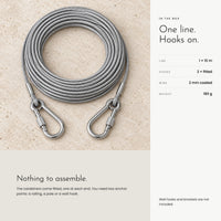 Carbon Clothes Line. Coated steel wire with a lock hook at each end view 8