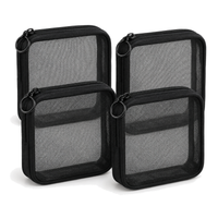 Carbon Gadget Pouch. Four see-through zip pouches for cables and small tech. view 2