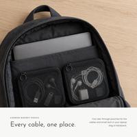 Carbon Gadget Pouch. Four see-through zip pouches for cables and small tech. view 3