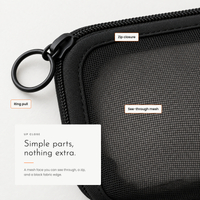 Carbon Gadget Pouch. Four see-through zip pouches for cables and small tech. view 5