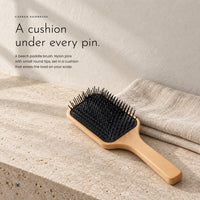 Carbon Hairbrush. Beech handle, nylon pins, cushioned base view 1