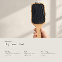 Carbon Hairbrush. Beech handle, nylon pins, cushioned base view 5