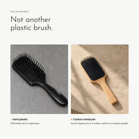 Carbon Hairbrush. Beech handle, nylon pins, cushioned base view 8