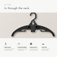 Carbon Hanger. Folds narrow to slip in through the neck. view 3
