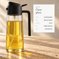 Carbon Oil Sprayer. Spray, stream or pour from 500 ml glass view 6