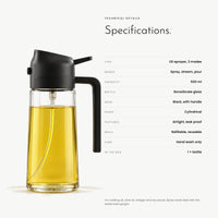 Carbon Oil Sprayer. Spray, stream or pour from 500 ml glass view 10