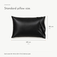 Carbon Pillowcase. Smooth black satin, low friction for hair and skin view 3