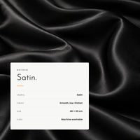 Carbon Pillowcase. Smooth black satin, low friction for hair and skin view 5