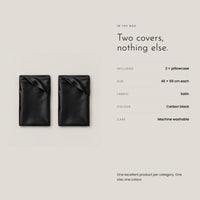 Carbon Pillowcase. Smooth black satin, low friction for hair and skin view 7