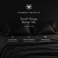 Carbon Pillowcase. Smooth black satin, low friction for hair and skin view 8