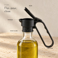 Carbon Pourer. Flip-lid spout and handle for most bottles at home view 3