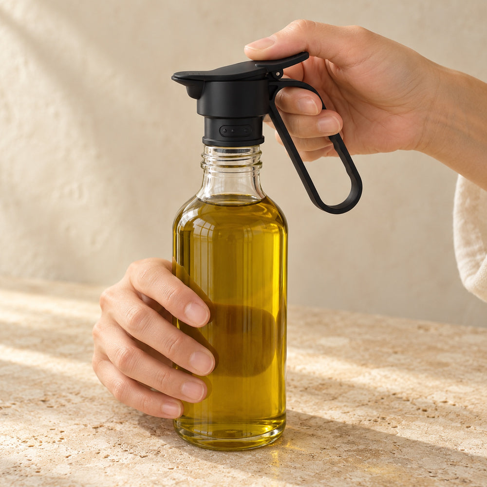 It screws onto the bottle.