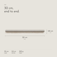 Carbon Rolling Pin. 304 stainless steel, 30 cm, no handles view 4