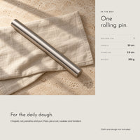 Carbon Rolling Pin. 304 stainless steel, 30 cm, no handles view 8