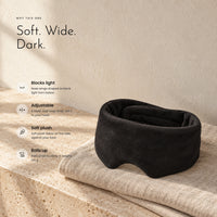 Carbon Sleep Mask. Soft plush that keeps the light out view 2