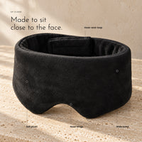 Carbon Sleep Mask. Soft plush that keeps the light out view 3
