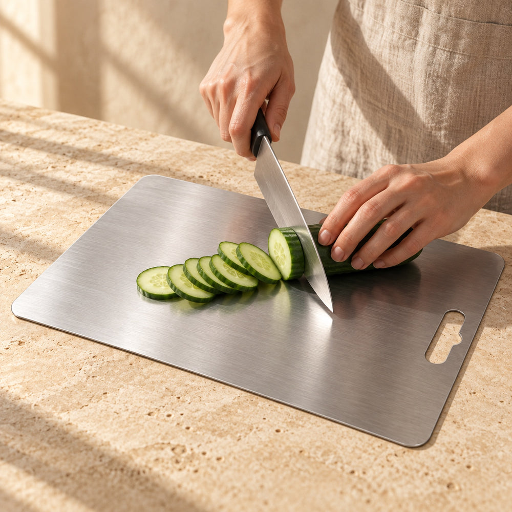 Chop on steel.