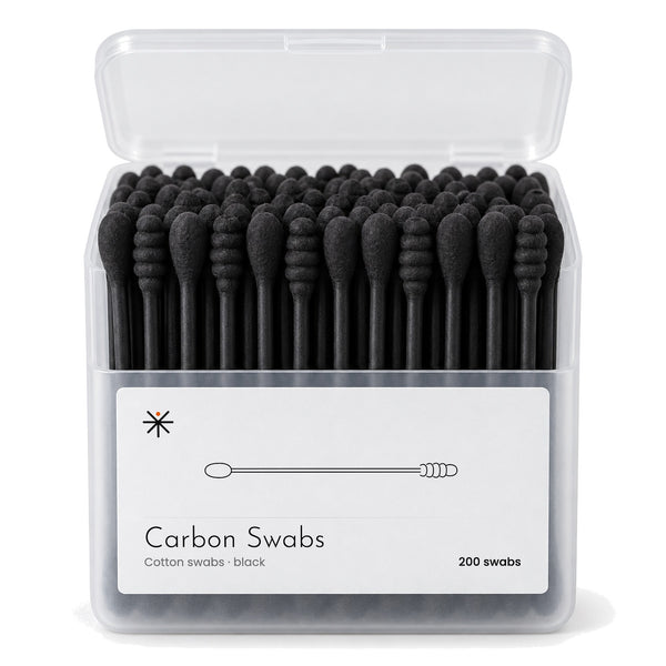 Carbon Swabs. Soft black cotton, two tips
