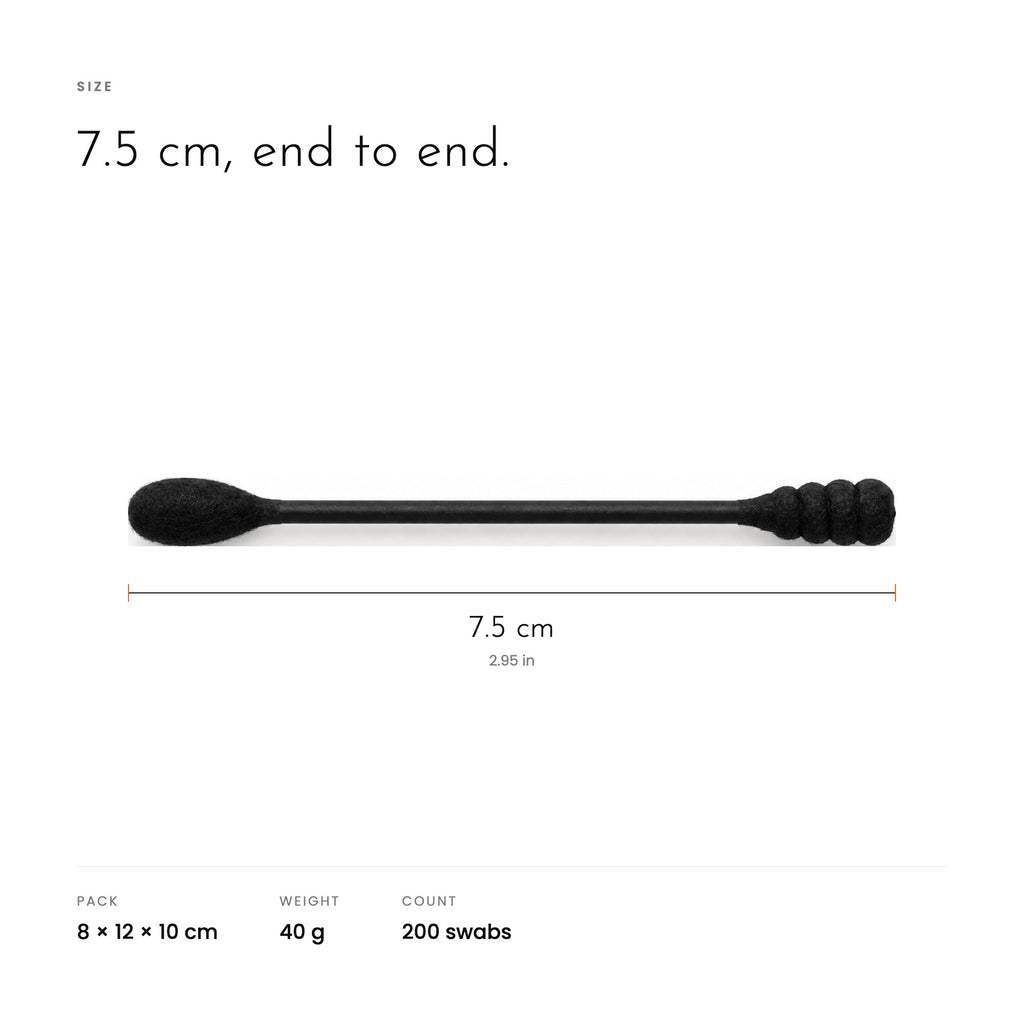 One swab, 7.5 cm end to end