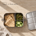 Carbon Tiffin. 1600 ml steel, three sections, leak-proof lid