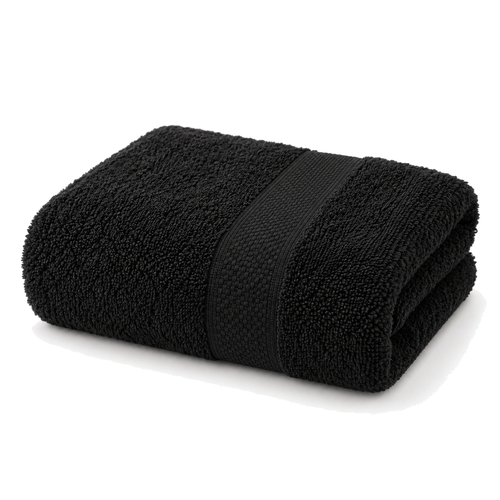 Carbon Towel, black 100% cotton bath towel, folded on a white background