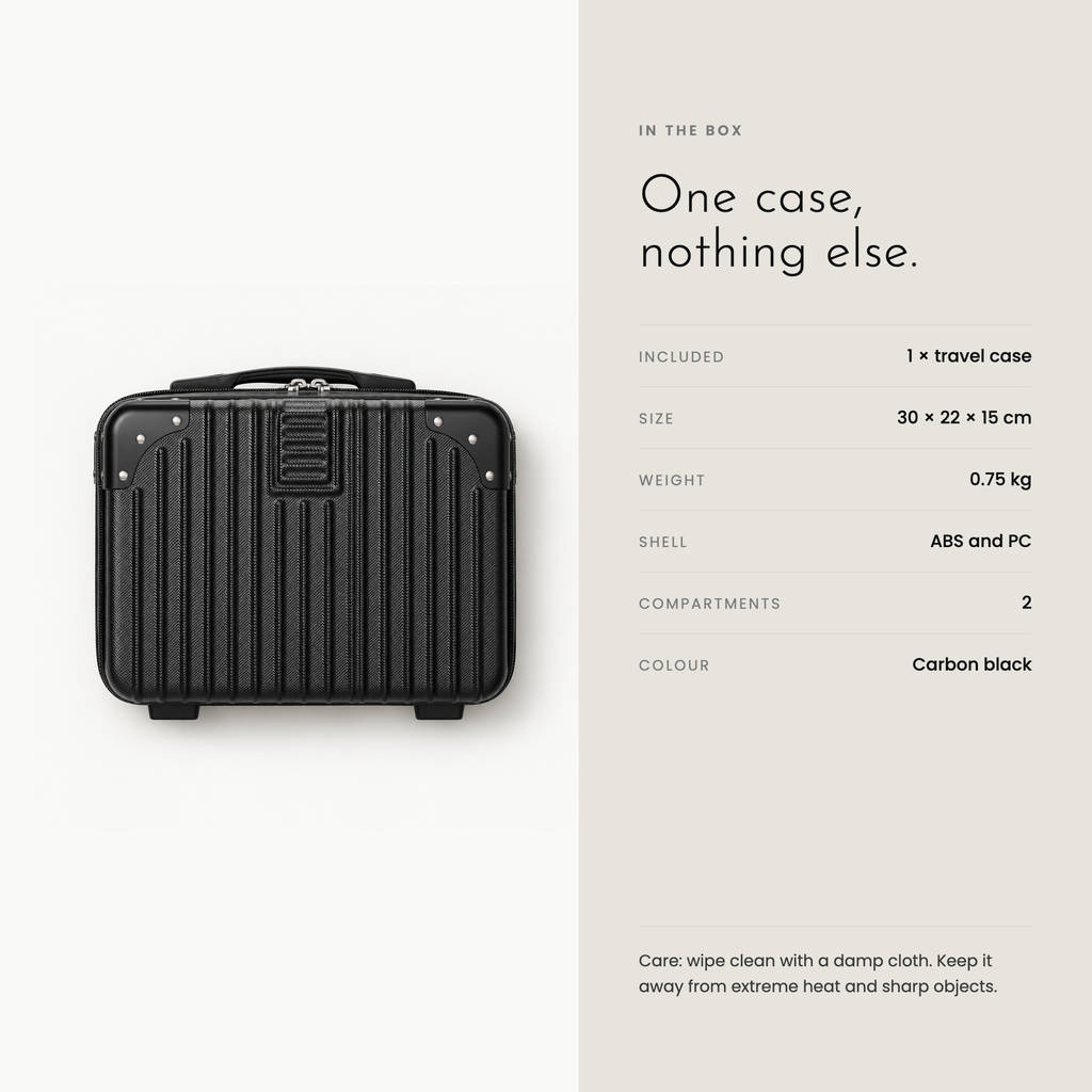In the box: one travel case