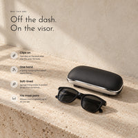 Carbon Visor Case. Clips to the sun visor, opens with one press view 1