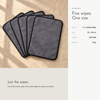 Carbon Wipe. 500 GSM plush microfiber, 20 × 30 cm, set of 5 view 9