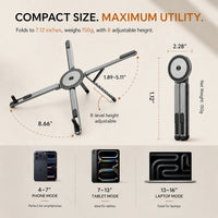 Super Fold Stand. Magnetic mount for phone, tablet and laptop view 5
